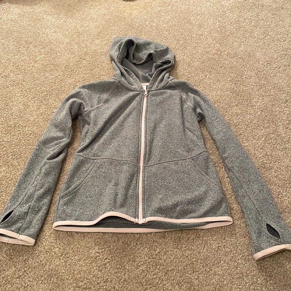 Gray lightweight jacket (with hood) for girl!